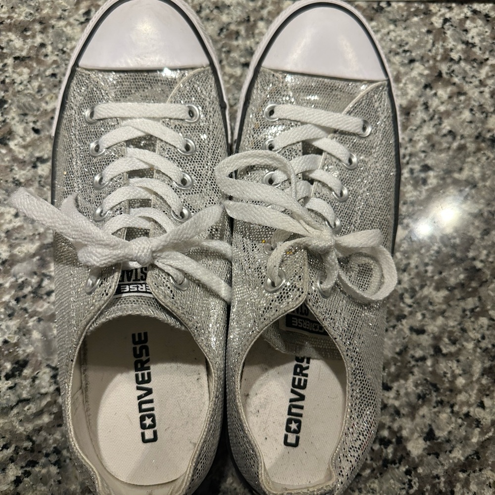 Silver bling Converse chucks
